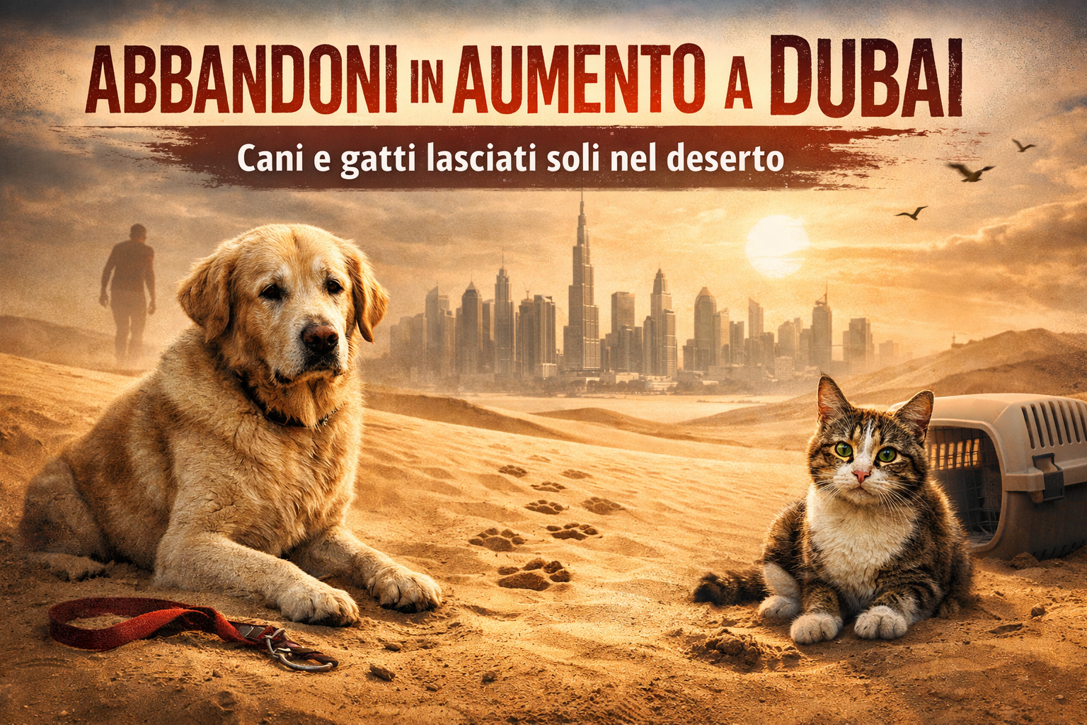 Abbandoni di cani e gatti a Dubai in aumento: la crisi colpisce anche gli animali domestici