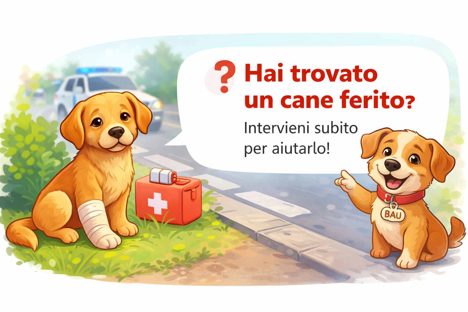 Cane ferito: cosa fare subito se lo trovi per strada