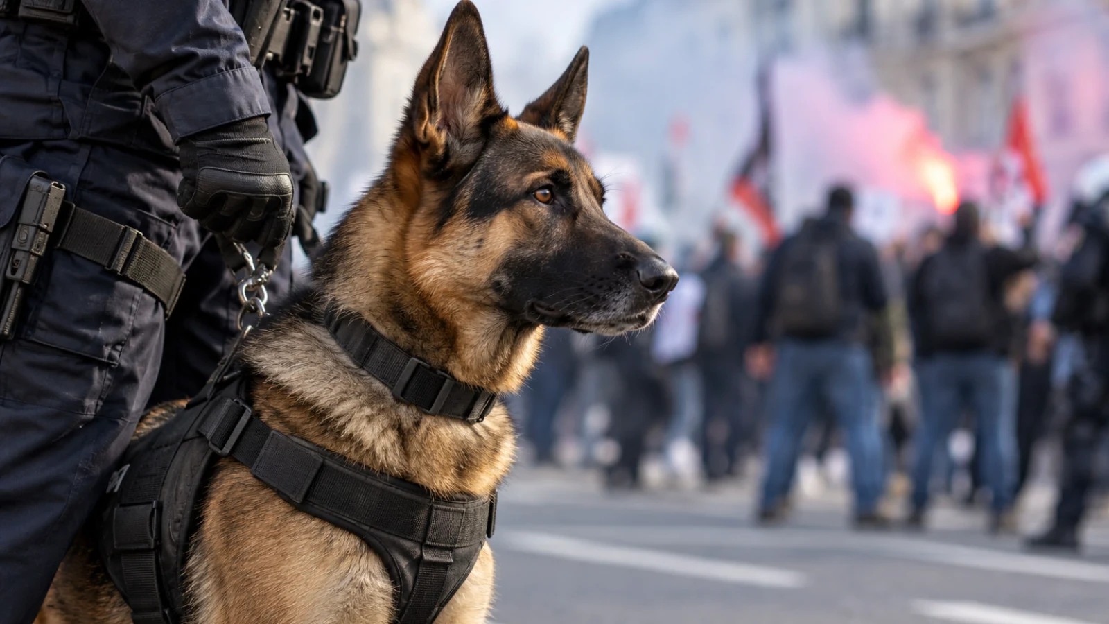 Cani contro i manifestanti: AnimaliSOS al fianco di ENPA. Gli animali non sono armi!