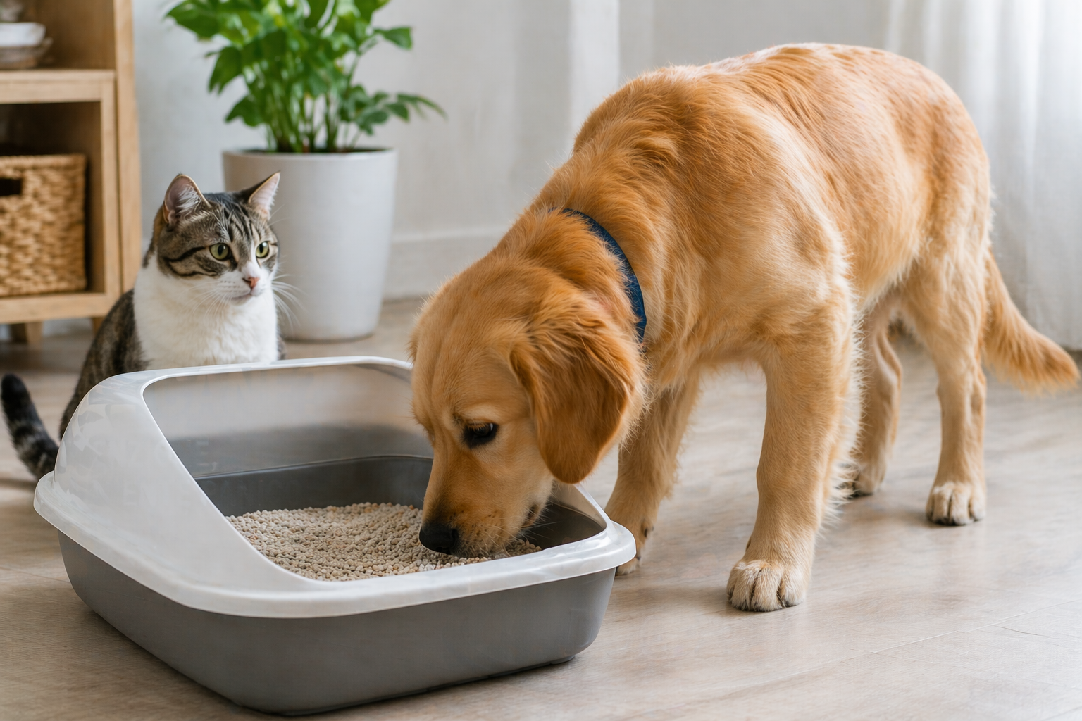 Che succede se il cane mangia la cacca del gatto? Fa male davvero?