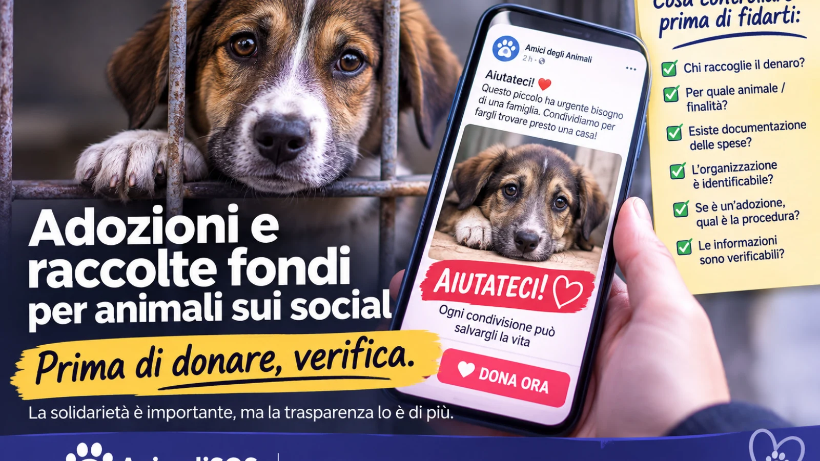Adozioni e raccolte fondi sui social: prima di donare, fermati e verifica