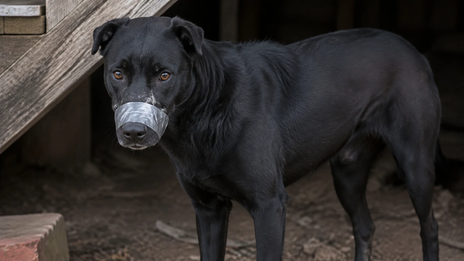 Cooper, il cane con il muso sigillato dal nastro: una segnalazione salva sedici animali