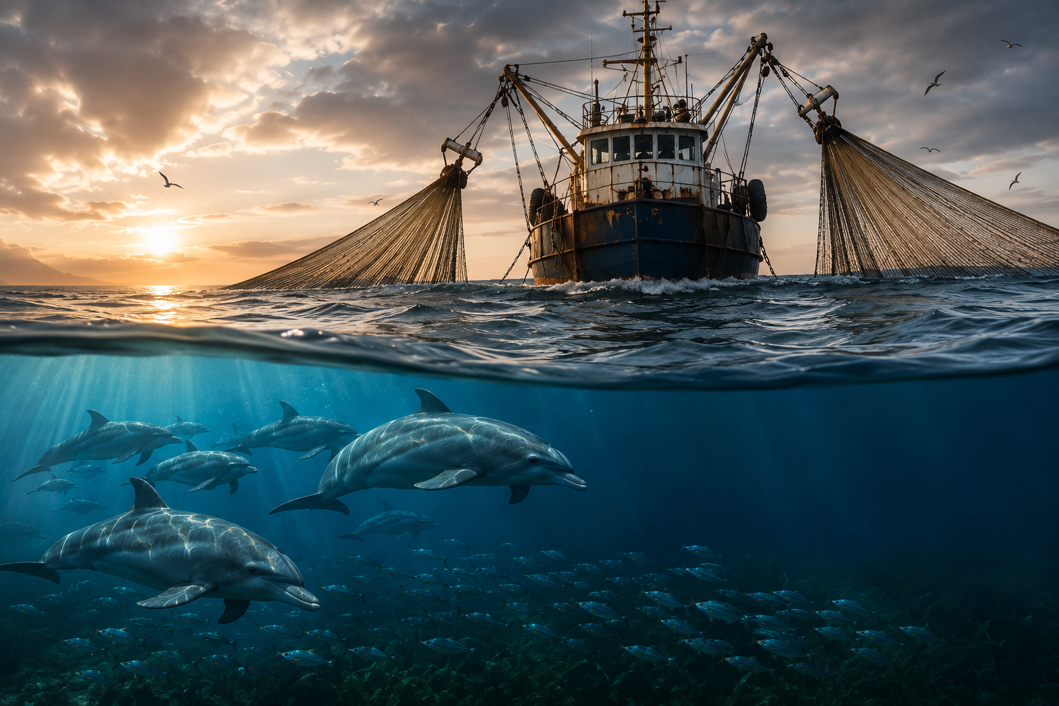 Delfini e pescherecci: perché questo fenomeno è il segnale di un mare in crisi