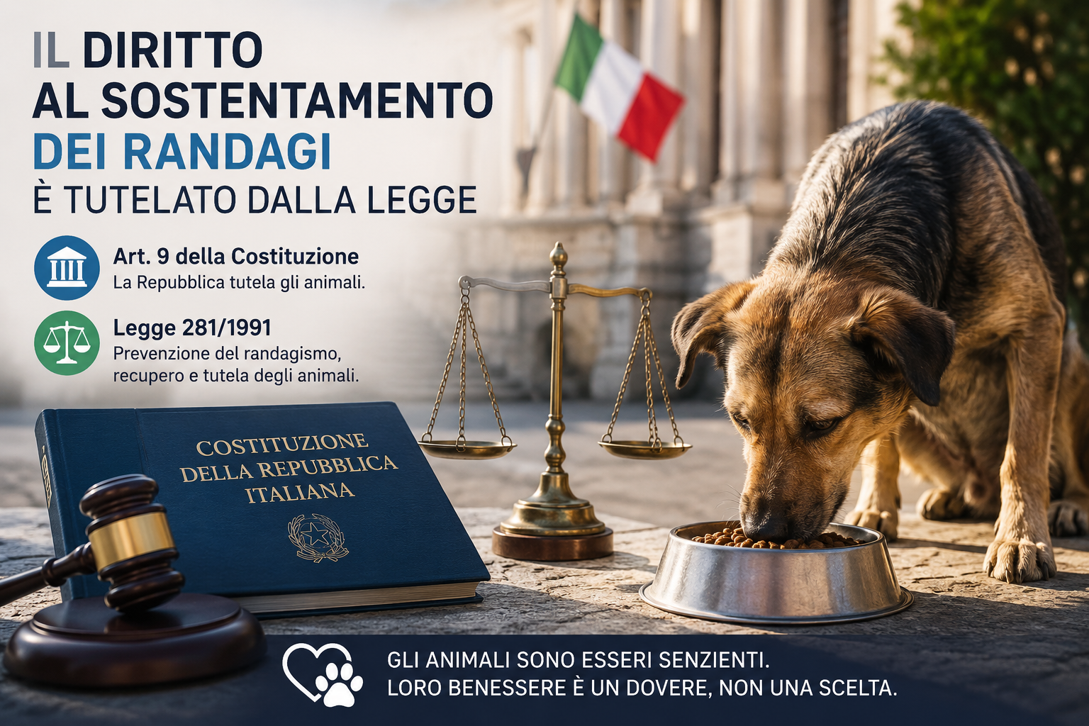 Il diritto alla tutela dei randagi è legge: cosa stabilisce la normativa italiana