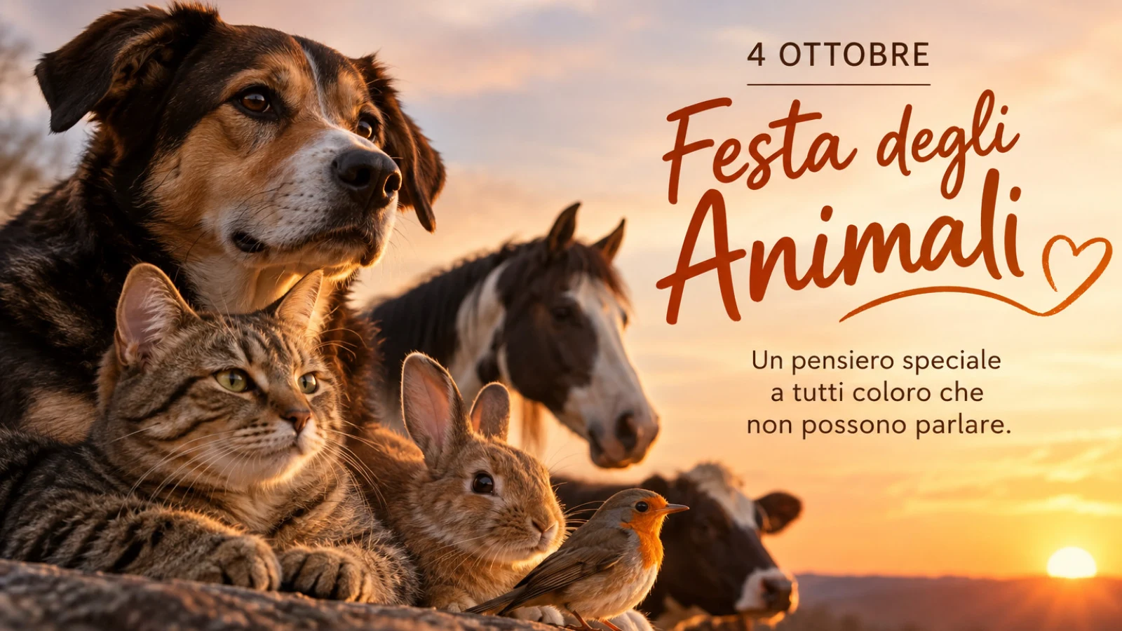 4 ottobre, Festa degli Animali: un pensiero a chi non può parlare