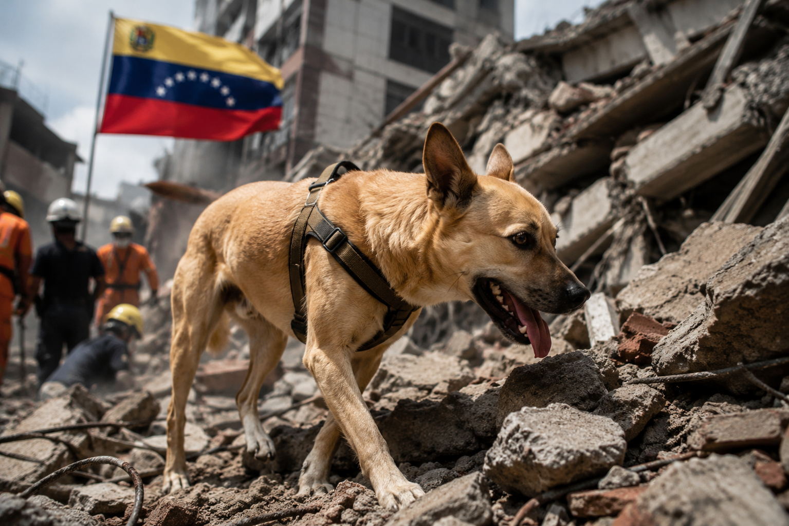Milo, il cane meticcio senza addestramento che è diventato un eroe nel terremoto in Venezuela
