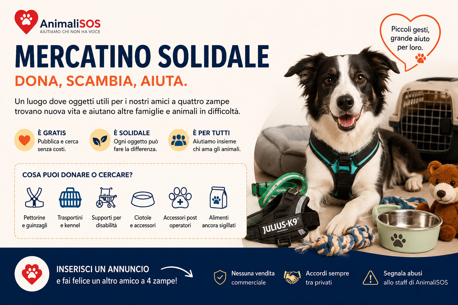 Nasce il Mercatino Solidale AnimaliSOS