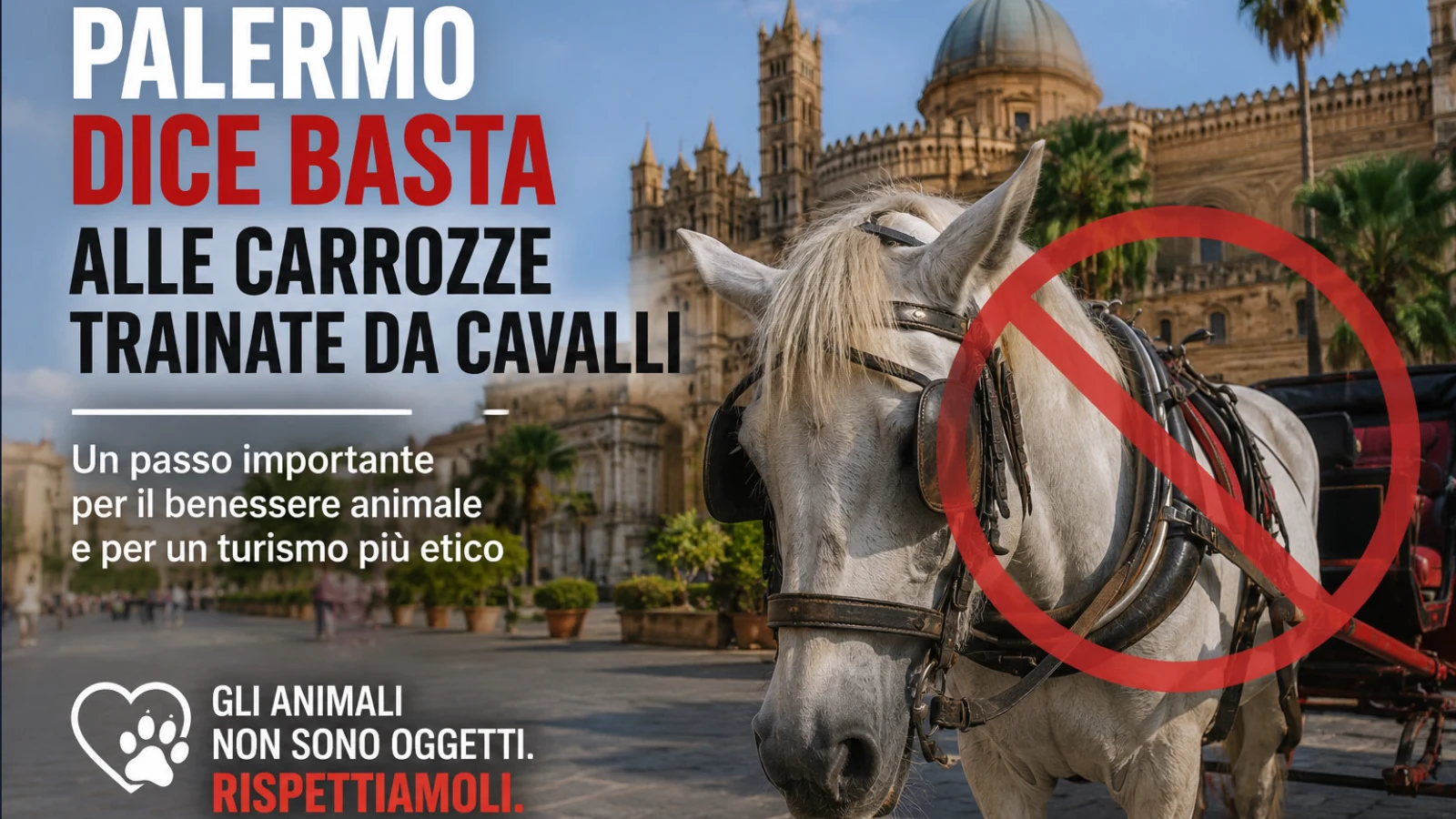 Palermo dice addio alle carrozze trainate da cavalli: un altro importante passo avanti per il benessere animale