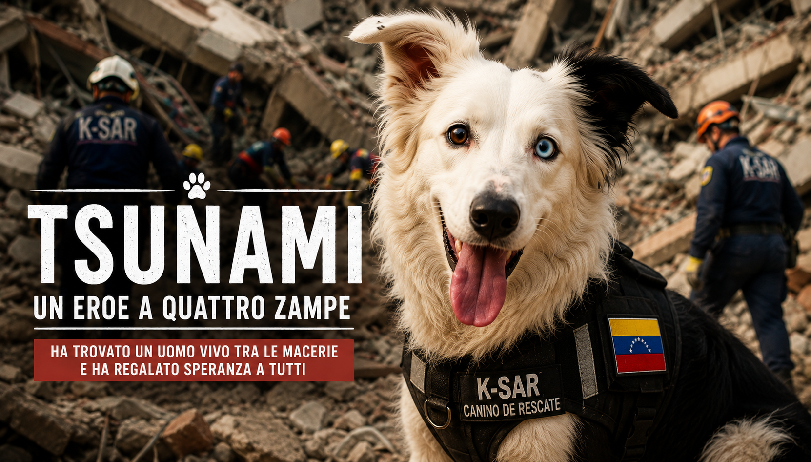 Da cane maltrattato a eroe tra le macerie: Tsunami salva un uomo dopo il terremoto in Venezuela